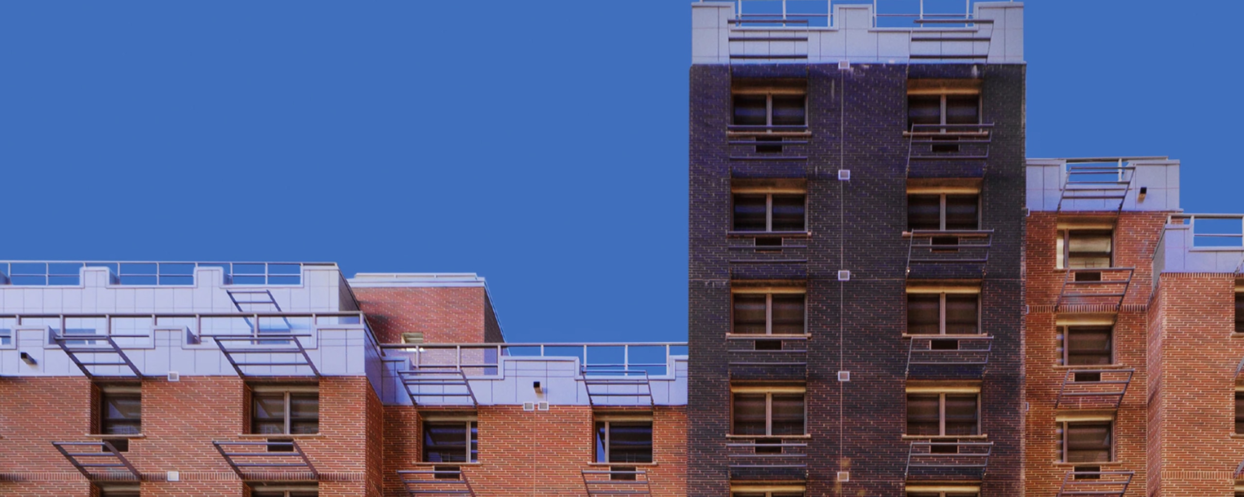Exterior of an apartment complex.