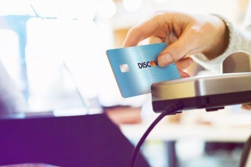 Discover card swiped through card reader