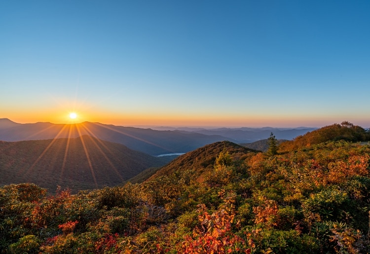 The Craggy Gardens area of the Pisgah National Forest near Asheville, North Carolina.