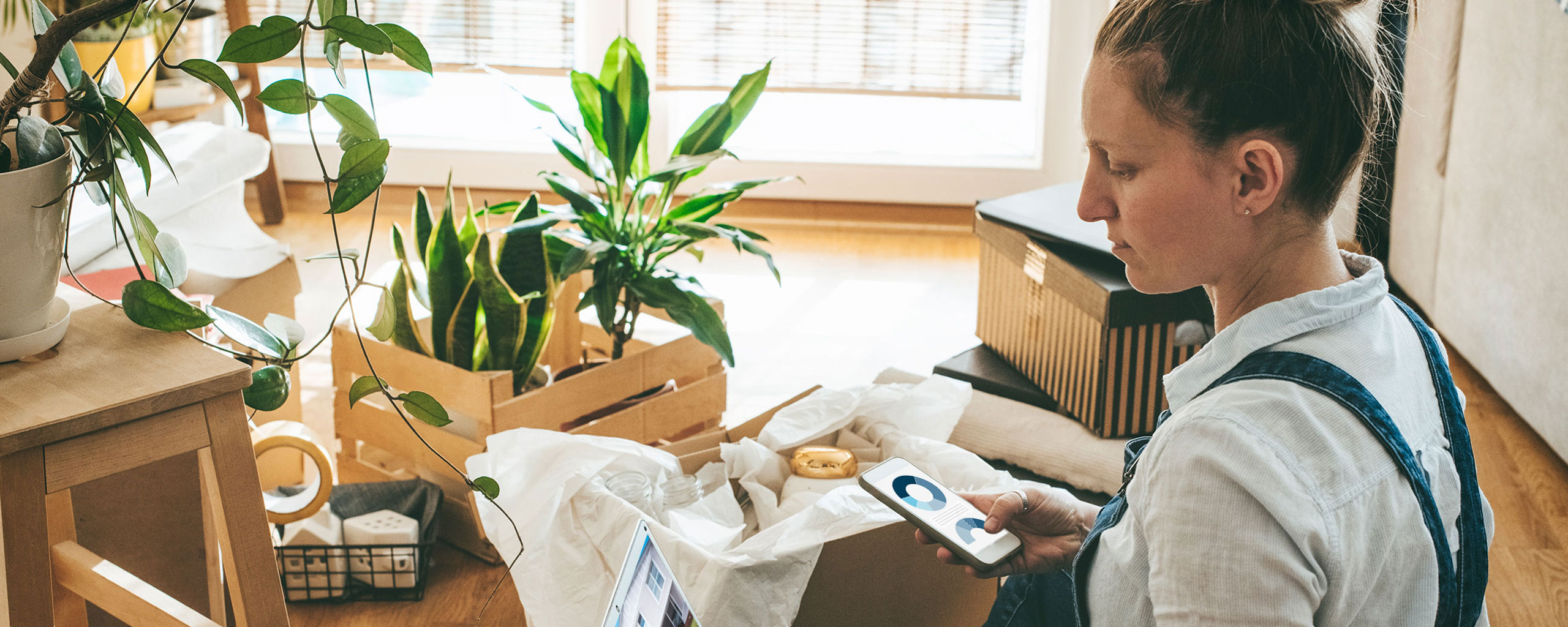 A person checks their credit score on their smartphone.
