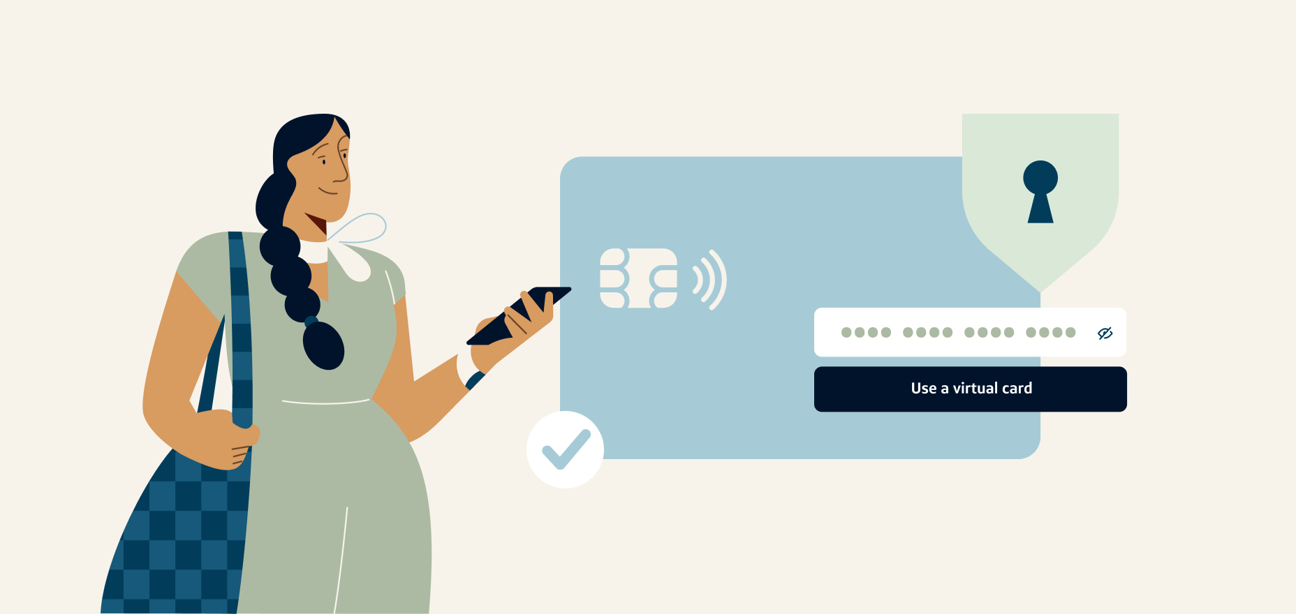 Illustration of a woman on her mobile phone