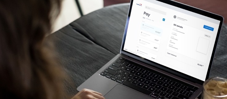 Person on laptop using Accounts payable
