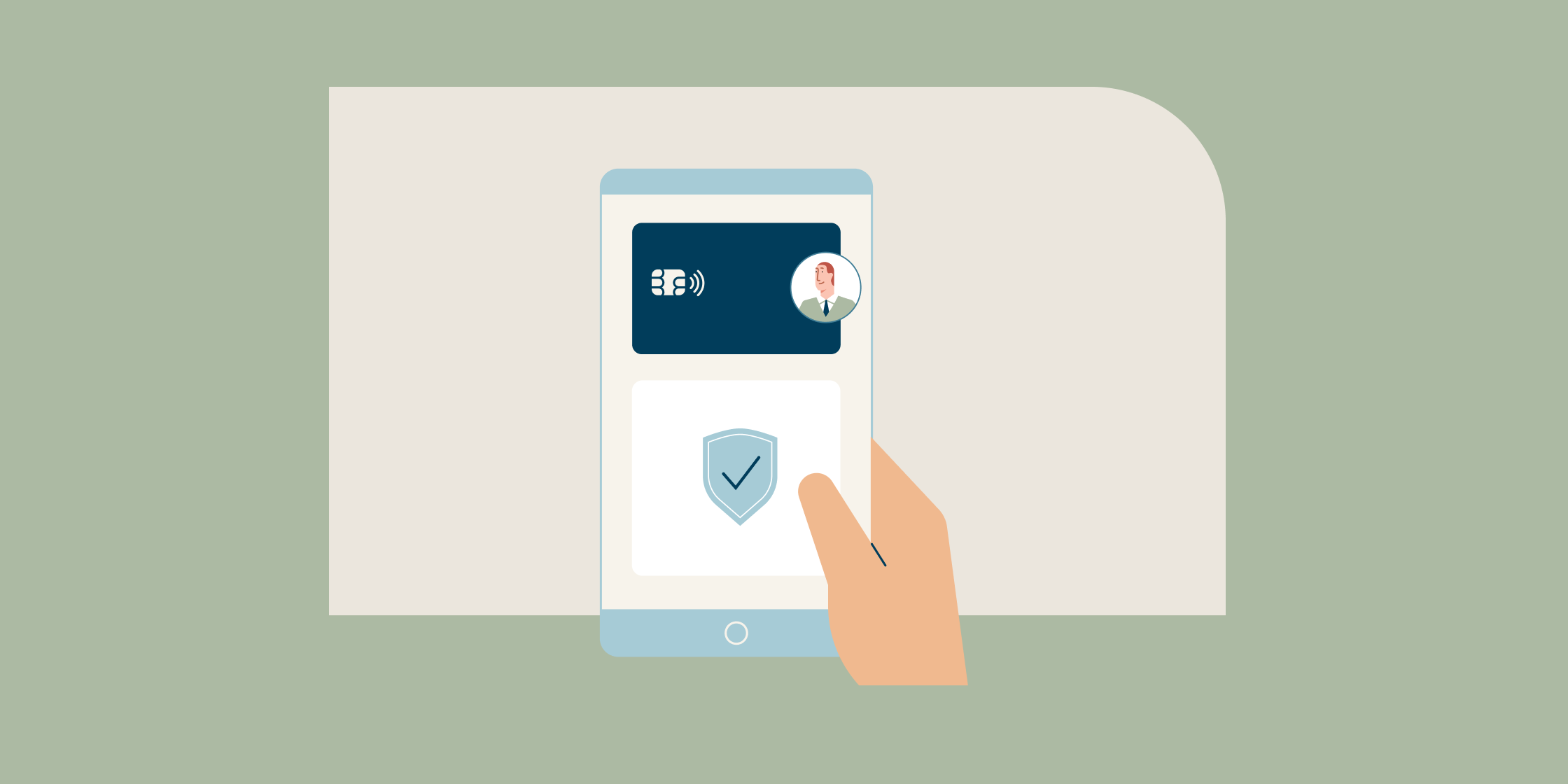 Illustration of a virtual business card.