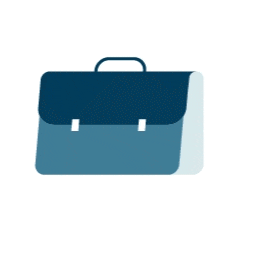 Animated briefcase and shopping bags