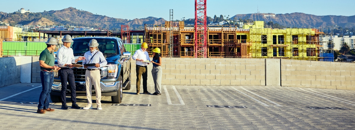 Workers on construction site