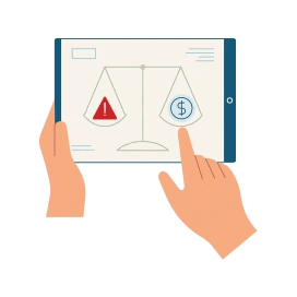 Animated risk and reward scale