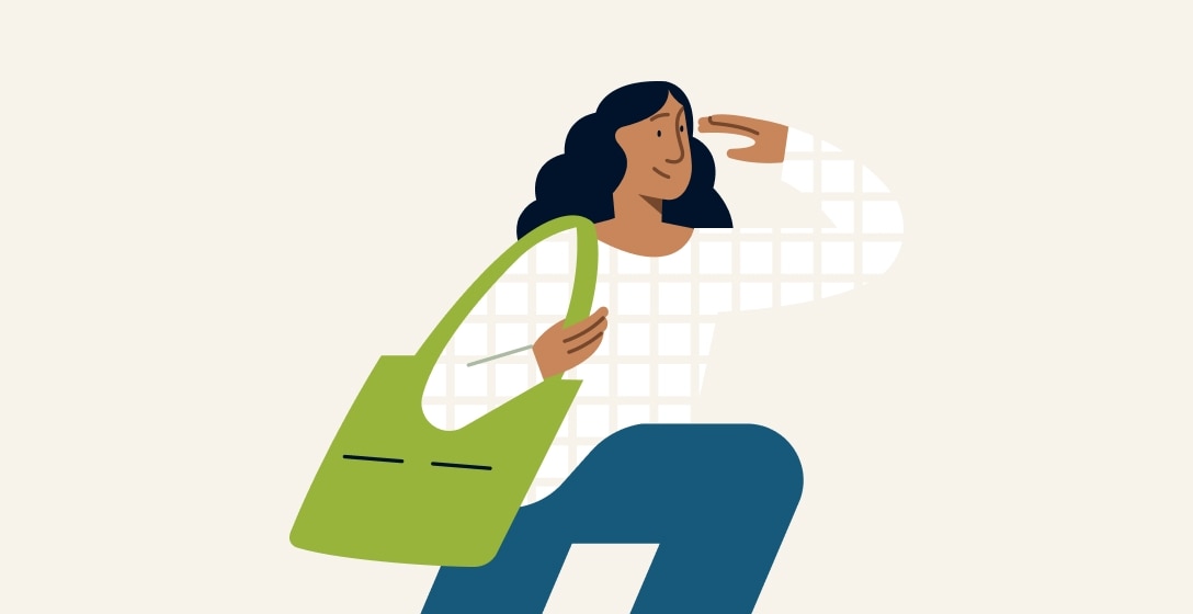 Illustration of an individual looking ahead.