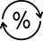 Percent symbol with circular arrows around it