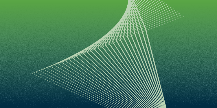 Blue and green illustraiton of abstract lines