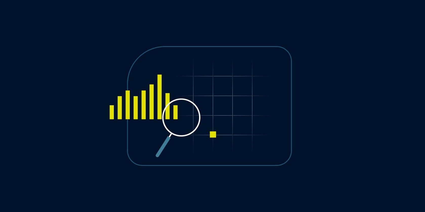 Illustration with a chart and magnifying glass