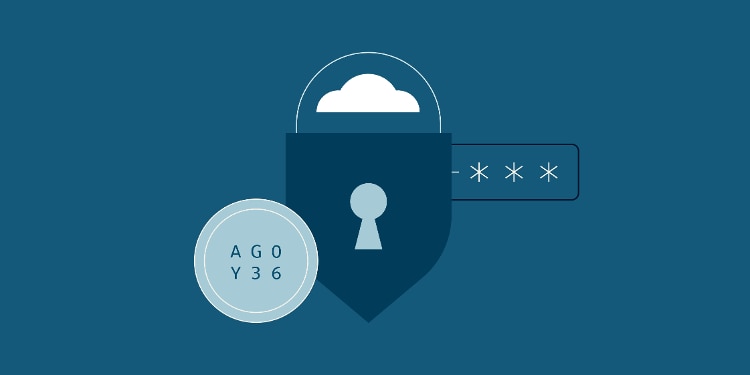 Illustration of six-digit alphanumerical code passing through padlock with cloud above it to become tokenized code comprised of asterisks