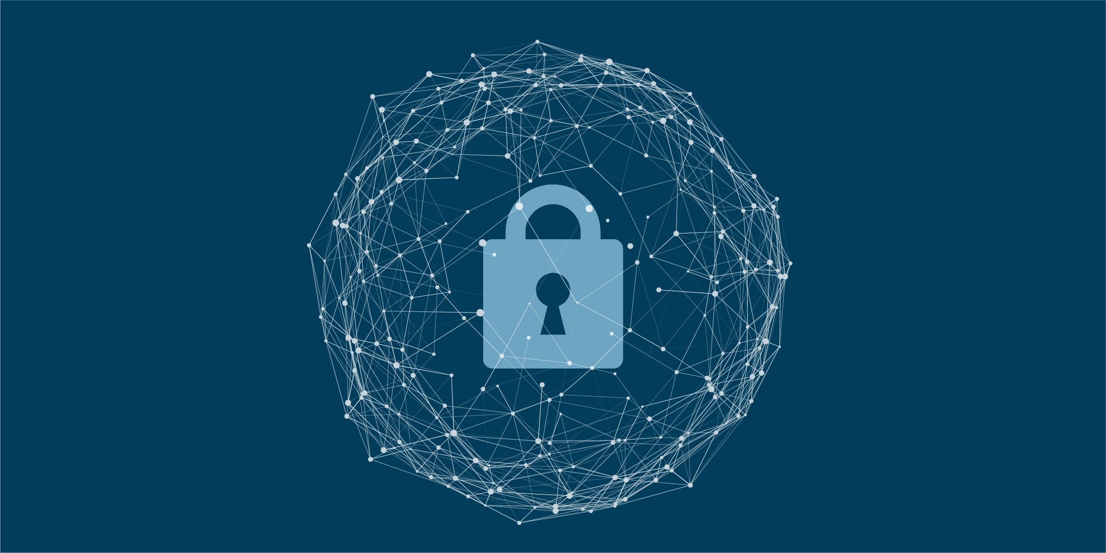 light blue lock on navy blue background