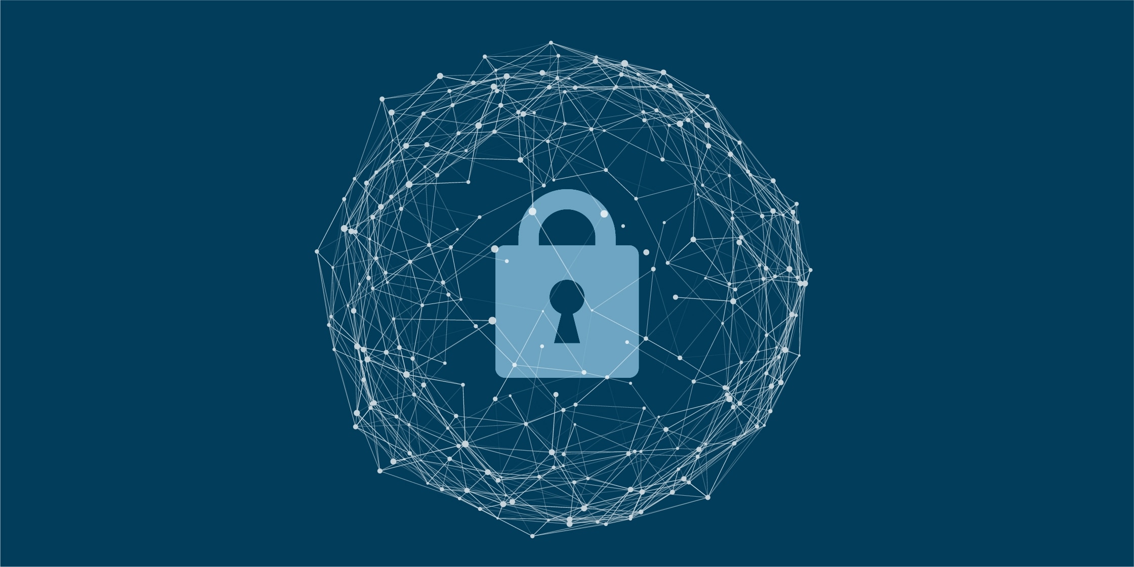light blue lock on navy blue background