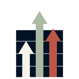 Arrows pointing upwards at various heights