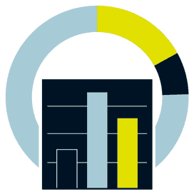 Bar graph overlaid on pie graph