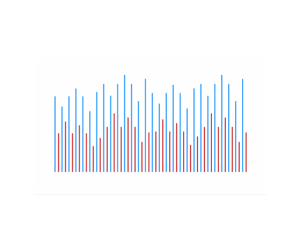 Line graph illustration against blue background