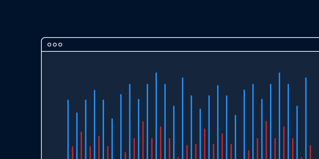 Line graph illustration on blue background.