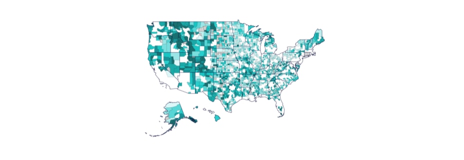 Rural entrepreneurship index heat map