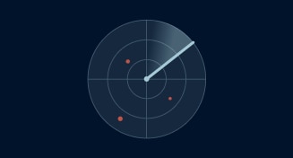 illustration of radar sweep against navy blue background