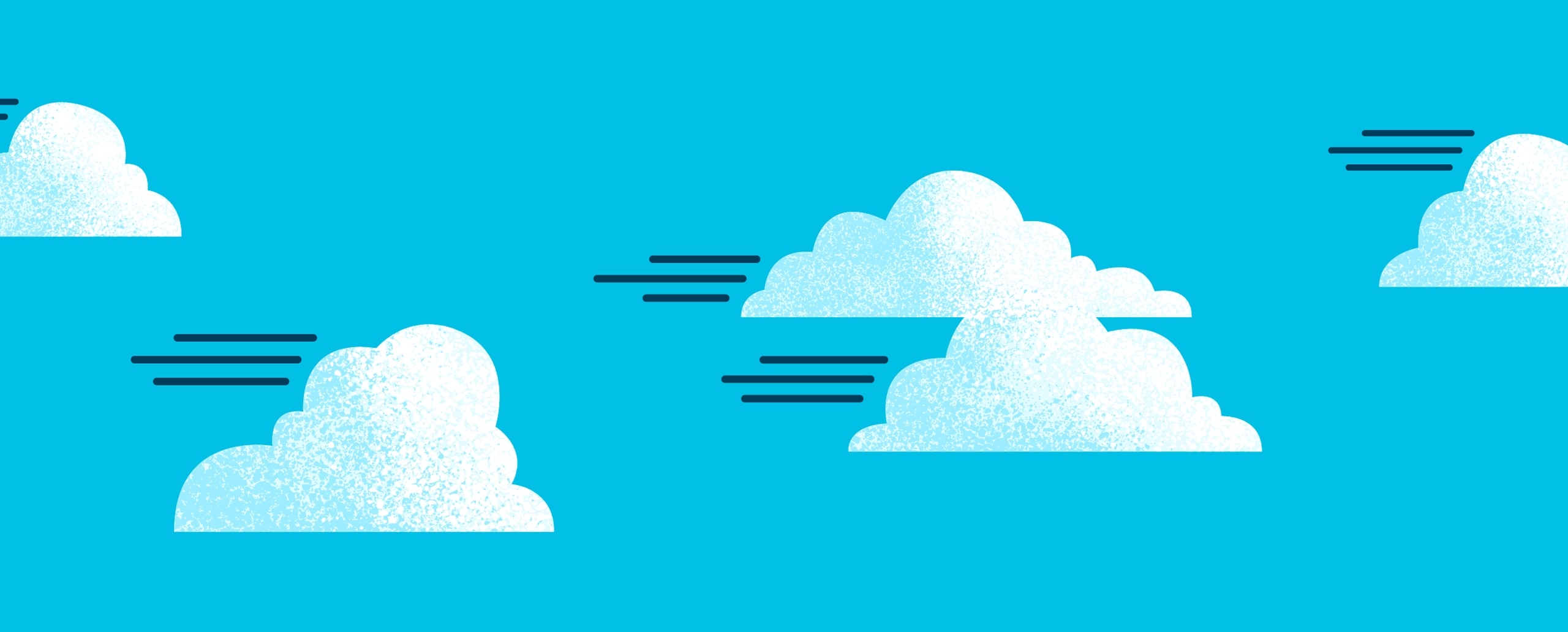pixelated clouds against a turquoise background