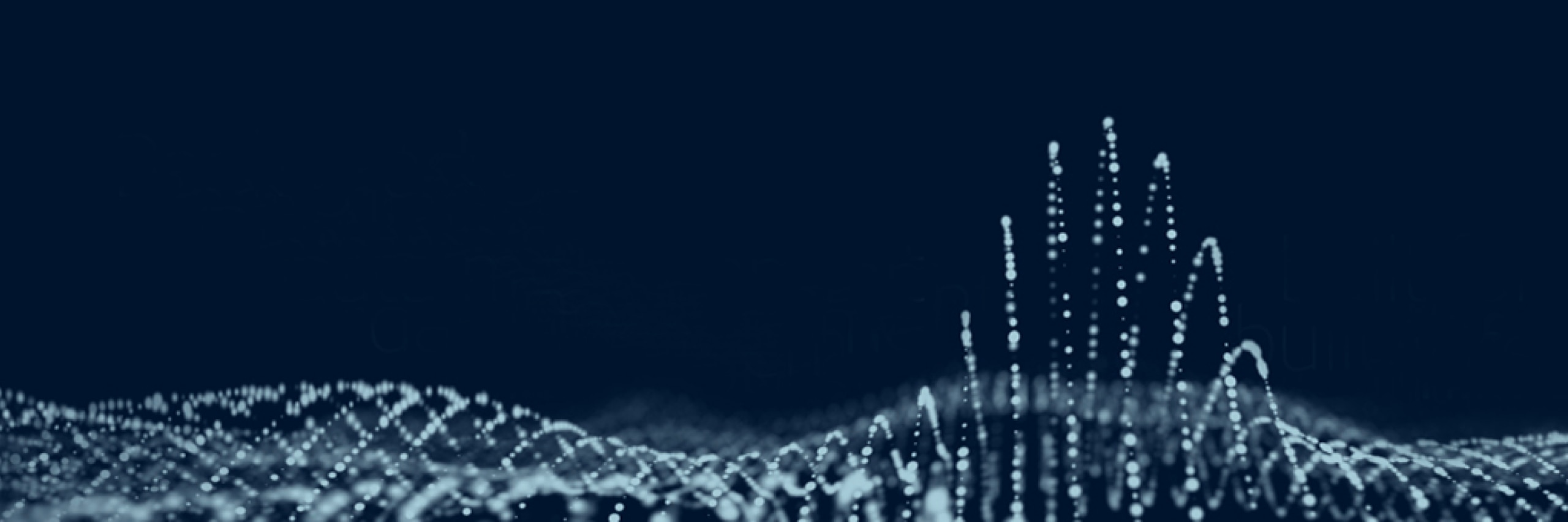 light blue mesh waves against dark blue background