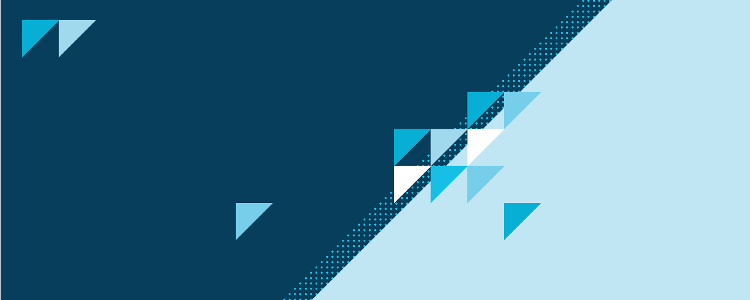 navy and dark blue background with scattered blue triangles and dots