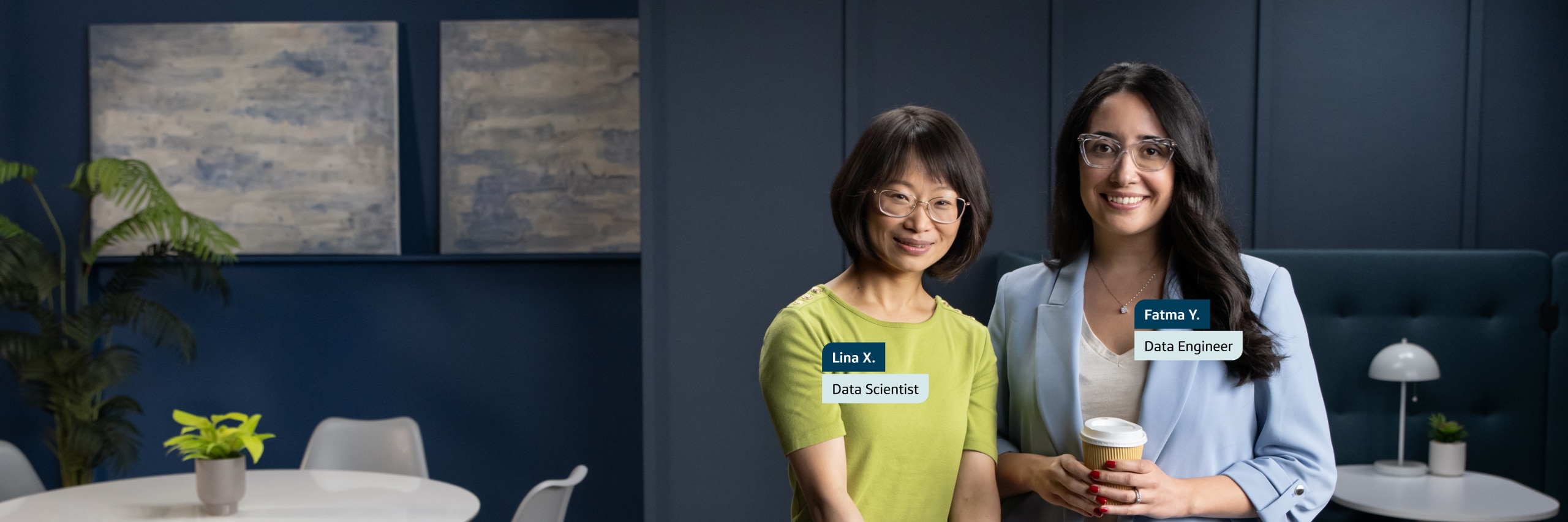 Capital One Technology team members, Lina X. - Data Scientist and Fatma Y. - Data Engineer