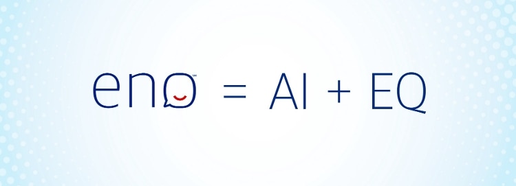 white and light blue gradient background with blue and red eno logo and blue lettering in middle
