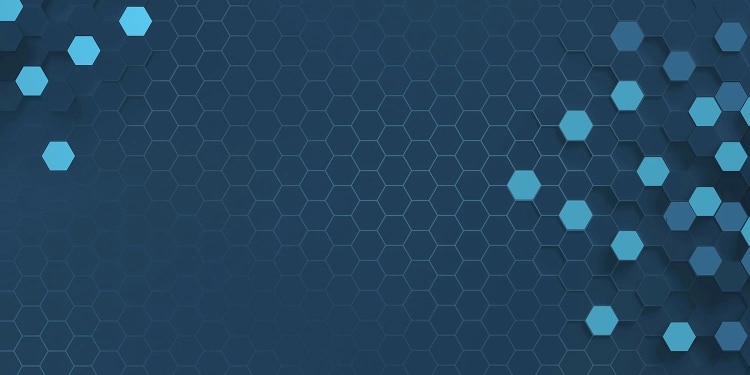 honeycomb pattern in shades of blue
