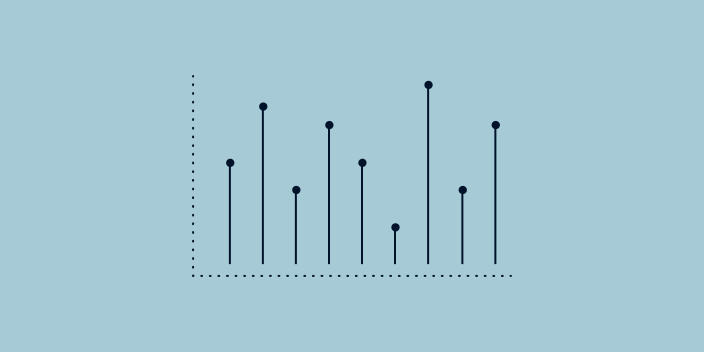 Data profiler graph illustration against light blue background